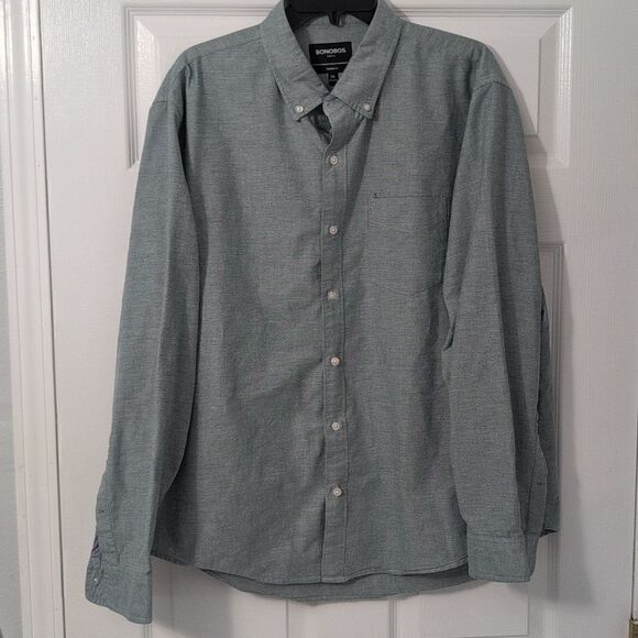 Bonobos Green Button Up Dress Shirt. Stretch. Men's XXL - Picture 2 of 7